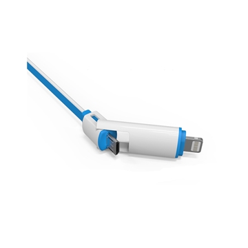 Εικόνα της LDNIO LC82 - 2in1 Flat Data Cable USB to microUSB and Lightning for iPhone/Android - length 1m