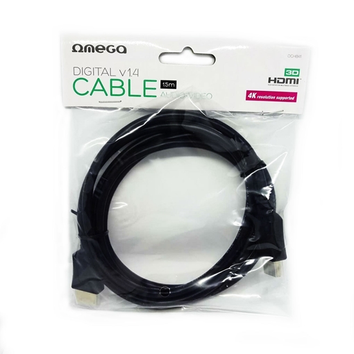 Ωmega High Speed HDMI 1.4 Cable with Ethernet (male to male) 1.5m (OCHB41)