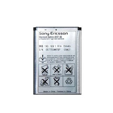 Picture of Battery Sony Ericsson BST-36 K510I Z550I/W200I/Z550I/T280I/Z310I/J300I/K330I 750mAh