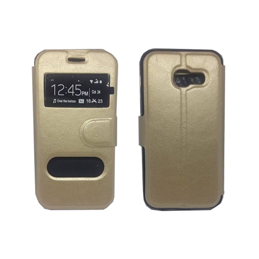 Picture of Book Case Double Window for Samsung A320F Galaxy A3 2017 - Color: Gold