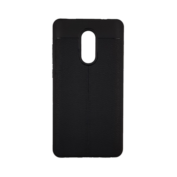 TPU Litchi Case with Leather pattern for Xiaomi Redmi Note 4x - Color : Black