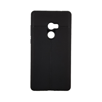 TPU Litchi Case with Leather pattern for Xiaomi Mix 2 - Color : Black