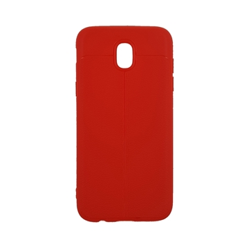 TPU Litchi Case with Leather pattern for Samsung Galaxy J530 (J5 2017) - Color : Red