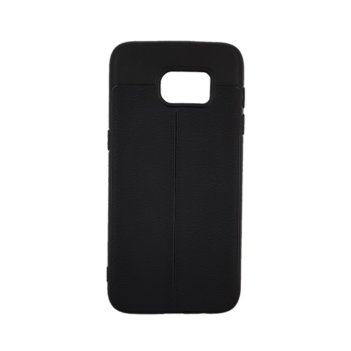 Θήκη TPU Litchi με δερμάτινη όψη για Samsung Galaxy S7 Edge (G935) - Χρώμα: Μαύρο