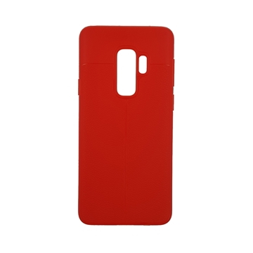 TPU Litchi Case with Leather pattern for Samsung Galaxy S9 Plus (G965) - Color : Red