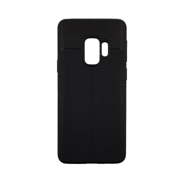 Θήκη TPU Litchi με δερμάτινη όψη για Samsung Galaxy S9 (G960) - Χρώμα: Μαύρο
