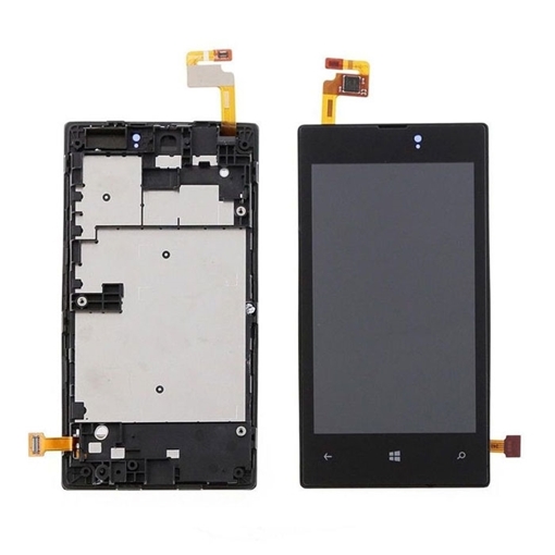 Picture of LCD Complete with Frame for Nokia Lumia 520 - Color:  Black