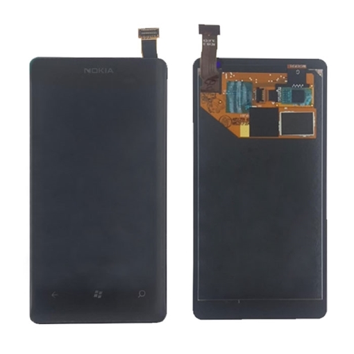 Οθόνη LCD με Μηχανισμό Αφής για Nokia Lumia 505 - Χρώμα: Μαύρο