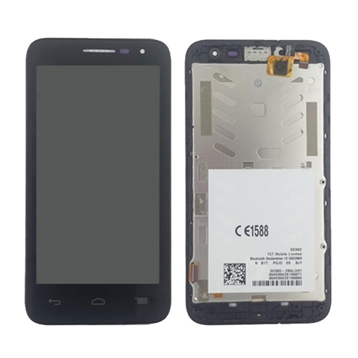 Picture of LCD Display with Touch Screen Digitizer and Frame for Alcatel One Touch Pop D5 5038 - Color: Black