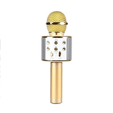 WS-858 Wireless Bluetooth Karaoke Handheld Microphone USB KTV Player Bluetooth Mic Speaker Record Music - Χρώμα: Χρυσό