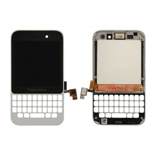 Οθόνη LCD με Μηχανισμό Αφής και Πλαίσιο για Blackberry Q5 - Χρώμα: Λευκό