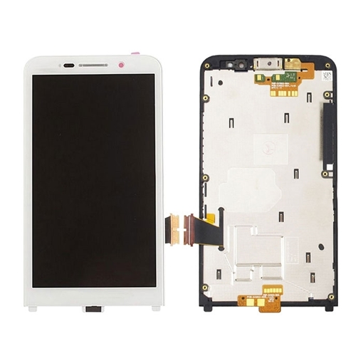 Οθόνη LCD με Μηχανισμό Αφής και Πλαίσιο για Blackberry Z30 - Χρώμα: Λευκό
