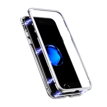 Εικόνα της Μαγνητική Θήκη Detachable Metal Frame με Πίσω Όψη από Tempered Glass για Apple iPhone Xs Max - Χρώμα: Ασημί - Άσπρο