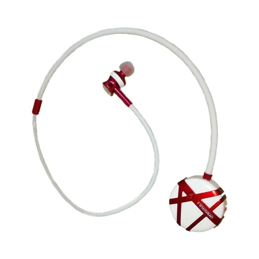 Fineblue FL-C7 Bluetooth V5 Headset Αντικλεπτικά Ακουστικά με Μικρόφωνο - Χρώμα: Λευκό - Κόκκινο