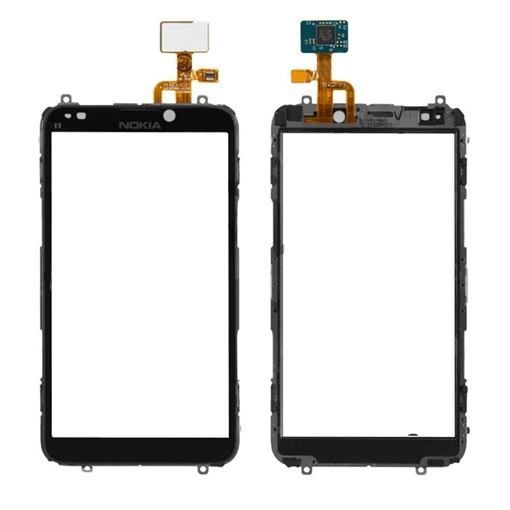 Picture of Touch Screen With Frame for Nokia E7 - Color: Black