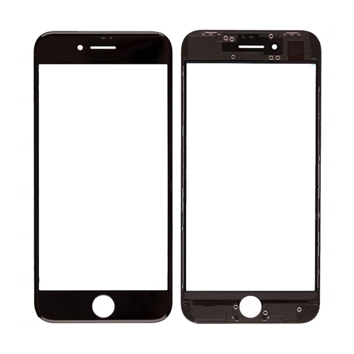 Τζαμάκι οθόνης Lens για iPhone 8G με Πλαίσιο και OCA/Αυτοκόλλητο διπλής όψεως - Χρώμα: Μαύρο