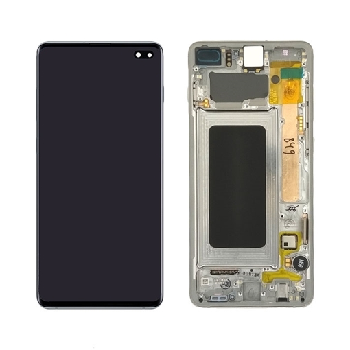 Γνήσια Οθόνη LCD με Μηχανισμό Αφής και Πλαίσιο για Samsung Galaxy S10+ ( S10 Plus ) G975F GH82-18849A/GH82-18834A - Χρώμα: Μαύρο