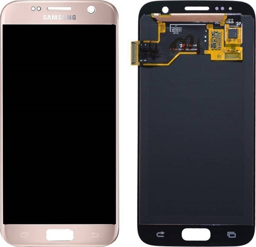  Γνήσια Οθόνη LCD με Μηχανισμό Αφής για Samsung G935F Galaxy S7 Edge - Χρώμα: Ροζ