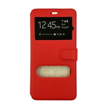 Θήκη Βιβλίο Stand με Διπλό Παράθυρο για Huawei Honor V8 KNT-AL10 - Χρώμα: Κόκκινο