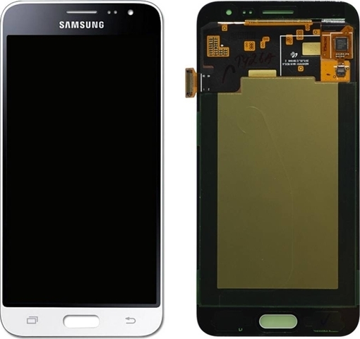 Γνήσια Οθόνη LCD με Μηχανισμό Αφής για Samsung Galaxy J3 2016 J320F GH97-18414A - Χρώμα: Λευκό