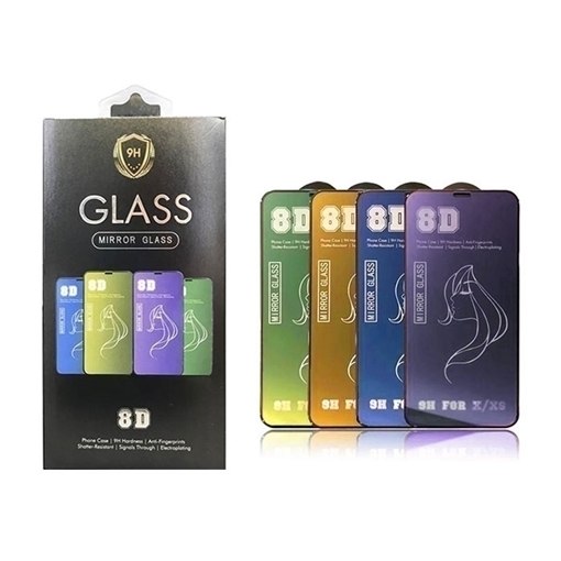 Προστασία Οθόνης Colorful Mirror Tempered Glass 9H/8D Full Glue Full Cover 0.3mm για Apple iPhone 7/8 - Χρώμα: Πράσινο - Λευκό