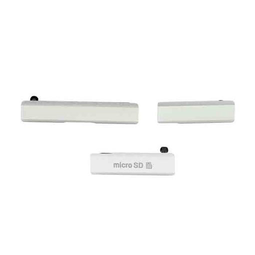 Κάλυμμα Θύρας Σετ 3 σε 1 / Plastic Flap Covers Set για Sony Xperia Z1 - Χρώμα: Λευκό