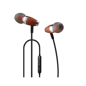 Awei ES-60TY Wired Wooden Dynamic Earphones Stereo Headset Ενσύρματα Ακουστικά - Χρώμα: Ασημί