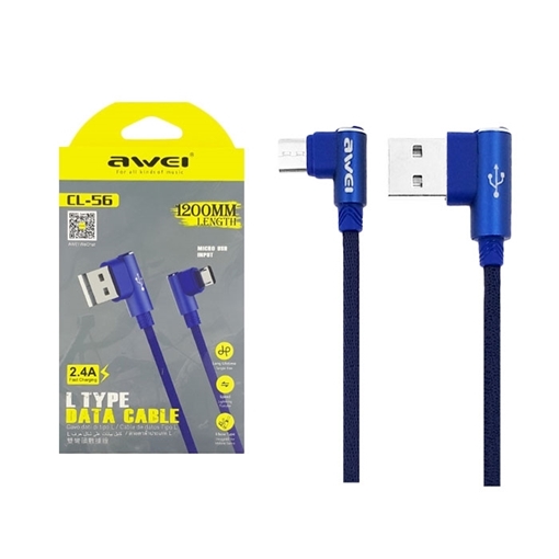 Awei CL-56 Καλώδιο Φόρτισης Micro USB Fast Charging Cable - Χρώμα: Μπλε