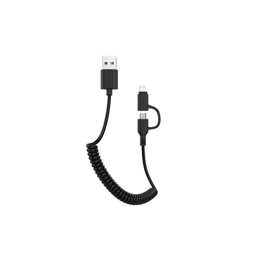 Awei CL-53 Καλώδιο Φόρτισης Micro USB/Lightning Fast Multi Charging Cable - Χρώμα: Μαύρο
