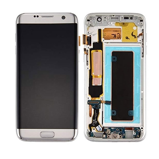 Γνήσια Οθόνη LCD με Μηχανισμό Αφής για Samsung Galaxy S7 Edge G935F GH97-18533B - Χρώμα: Ασημί