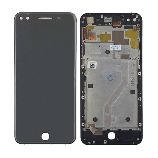 Picture of LCD Display and Touch Screen Digitizer and Frame for Alcatel 7053 X1 - Color: Black