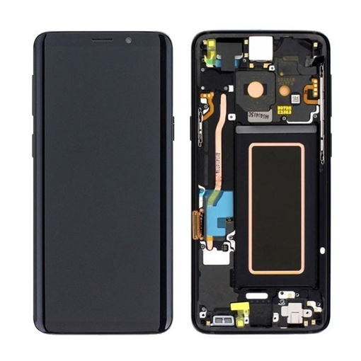 Γνήσια Οθόνη LCD με Μηχανισμό Αφής και Πλαίσιο για Samsung Galaxy S9 G960F GH97-21696A - Χρώμα: Μαύρο