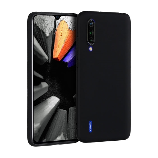 Θήκη Πλάτης Σιλικόνης Matte για Xiaomi Mi 9 Lite - Χρώμα: Μαύρο