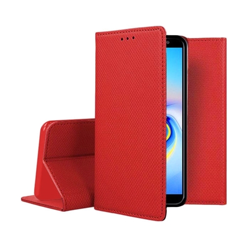 Θήκη Βιβλίο Stand Smart Book Magnet για Huawei Y9 2018 - Χρώμα: Κόκκινο