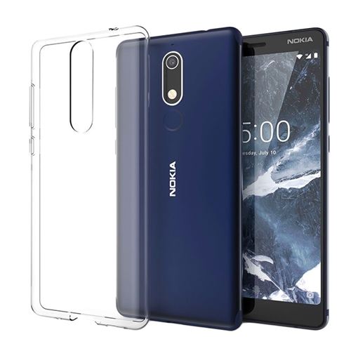 Θήκη Πλάτης Σιλικόνης για Nokia 5.1 - Χρώμα: Διάφανο