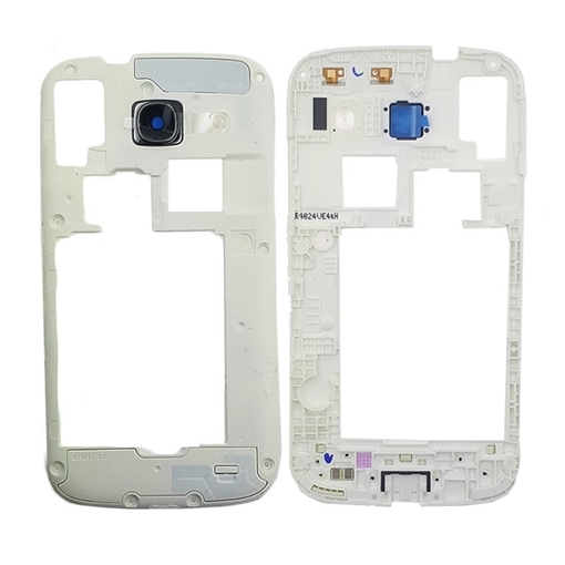 Μεσαίο Πλαίσιο με Τζαμάκι Κάμερας Middle Frame with Camera lens για Samsung Galaxy Core i8260/i8262 - Χρώμα: Λευκό