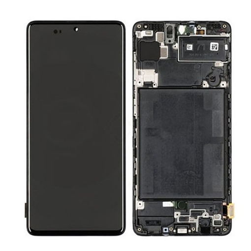 Γνήσια Οθόνη LCD με Μηχανισμό Αφής για Samsung Galaxy A71 2020 A715F GH82-22152A - Χρώμα: Μαύρο