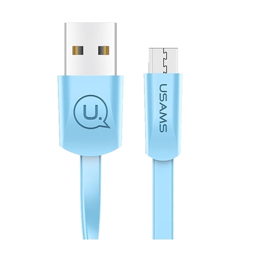 USAMS US-SJ201 U2 Flat Καλώδιο Φόρτισης και Μεταφοράς Δεδομένων 1.2m Micro-USB Data and Charging Cable - Χρώμα: Μπλε