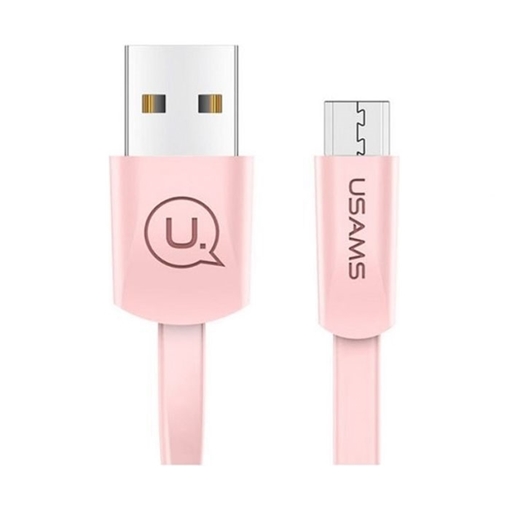 USAMS US-SJ201 U2 Flat Καλώδιο Φόρτισης και Μεταφοράς Δεδομένων 1.2m Micro-USB Data and Charging Cable - Χρώμα: Ροζ