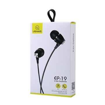 Εικόνα της USAMS EP-19 Ενσύρματα Ακουστικά με Μικρόφωνο 1.2m -Χρώμα: Μαύρο