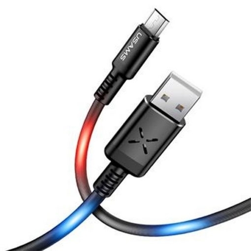 USAMS LED USB 3.0 to micro USB Cable (US-SJ288 U16) - Xρώμα: Μαύρο