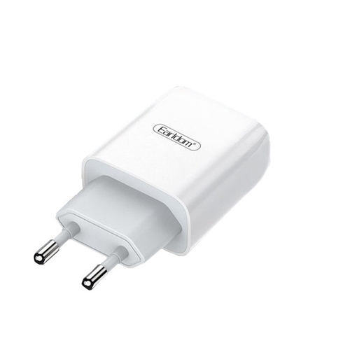 EARLDOM ES-196 Διπλός φορτιστής USB με Καλώδιο Micro-USB - Χρώμα: Λευκό