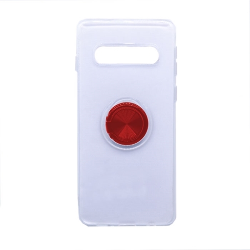 Θήκη Πλάτης Σιλικόνης με Finger Ring για Samsung G973F Galaxy S10 - Χρώμα: Κόκκινο