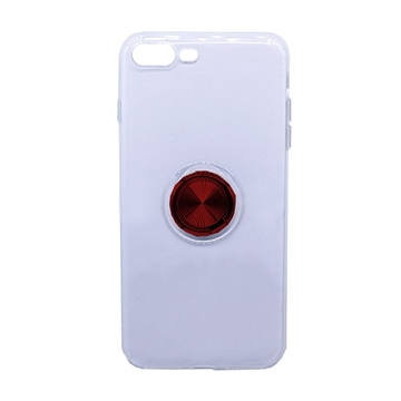 Picture of Silicone Case with Finger Ring for iPhone 7 Plus / 8 Plus - Color: Red