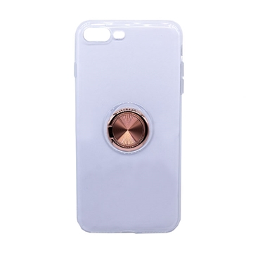 Εικόνα της Θήκη Πλάτης Σιλικόνης με Finger Ring  για iPhone 7 Plus / 8 Plus- Χρώμα: Χρυσό - Ροζ