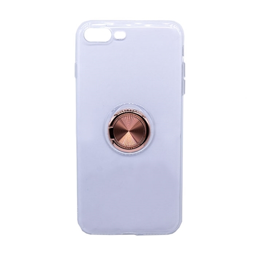 Θήκη Πλάτης Σιλικόνης με Finger Ring  για iPhone 7 Plus / 8 Plus- Χρώμα: Χρυσό - Ροζ