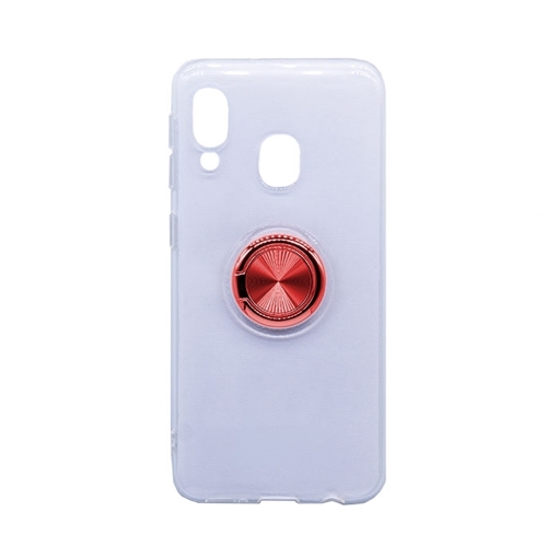 Picture of Silicone Case with Finger Ring for Samsung A202 Galaxy A20e - Color: Red