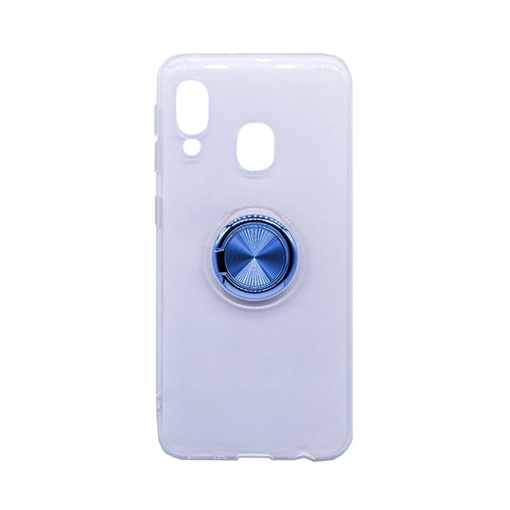 Picture of Silicone Case with Finger Ring for Samsung A202 Galaxy A20e - Color: Blue