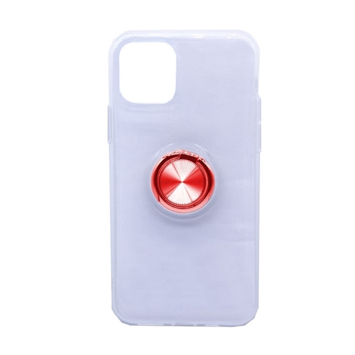 Θήκη Πλάτης Σιλικόνης με Finger Ring  για iPhone 11 Pro - Χρώμα: Κόκκινο
