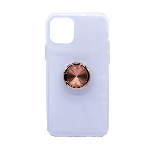 Θήκη Πλάτης Σιλικόνης με Finger Ring  για Xiaomi Mi Note 10 - Χρώμα: Χρυσό - Ροζ